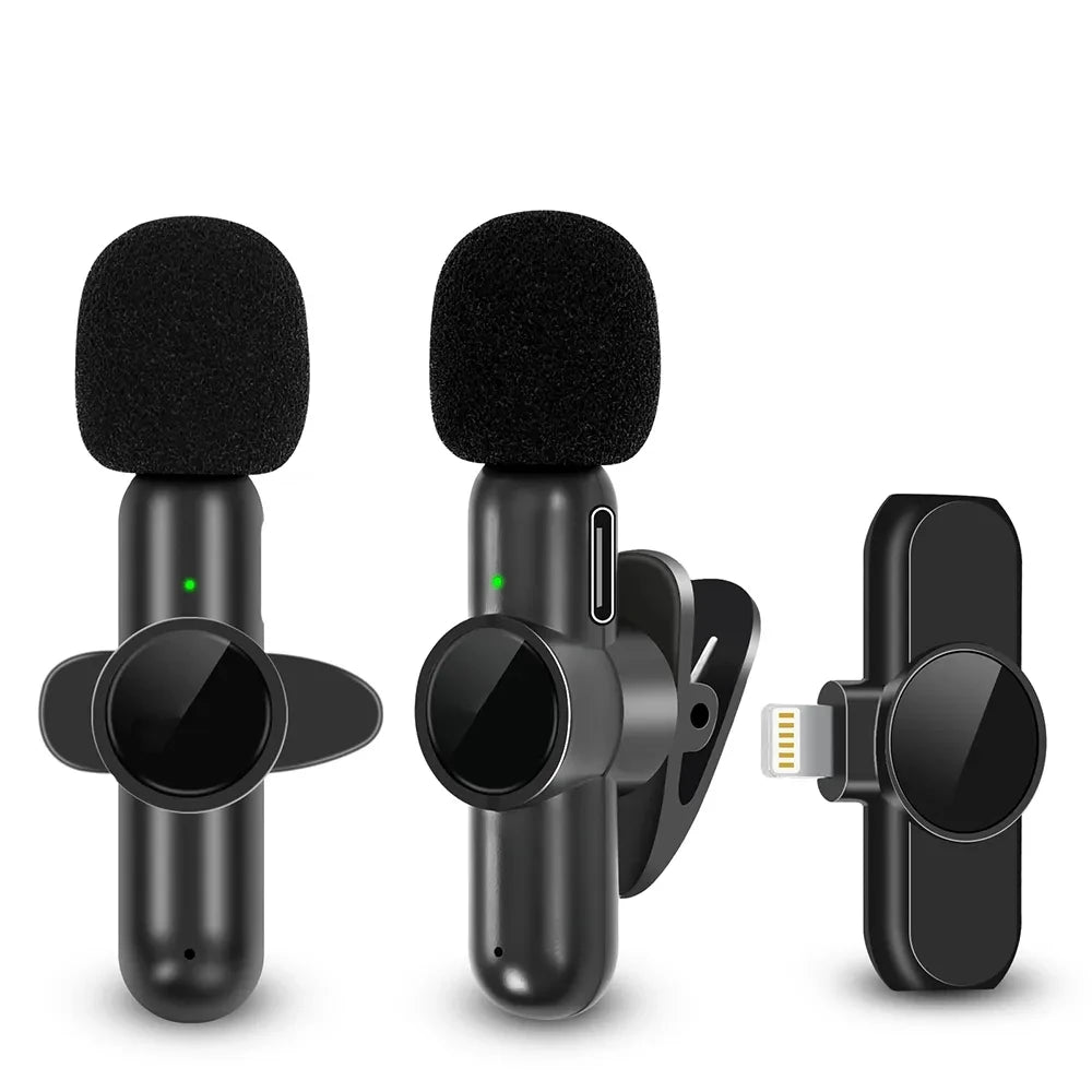 K61 Wireless Lavalier Microphone Audio Video Recording Mini Mic For iPhone iPad Android Laptop Live Gaming Smartphone Microphone